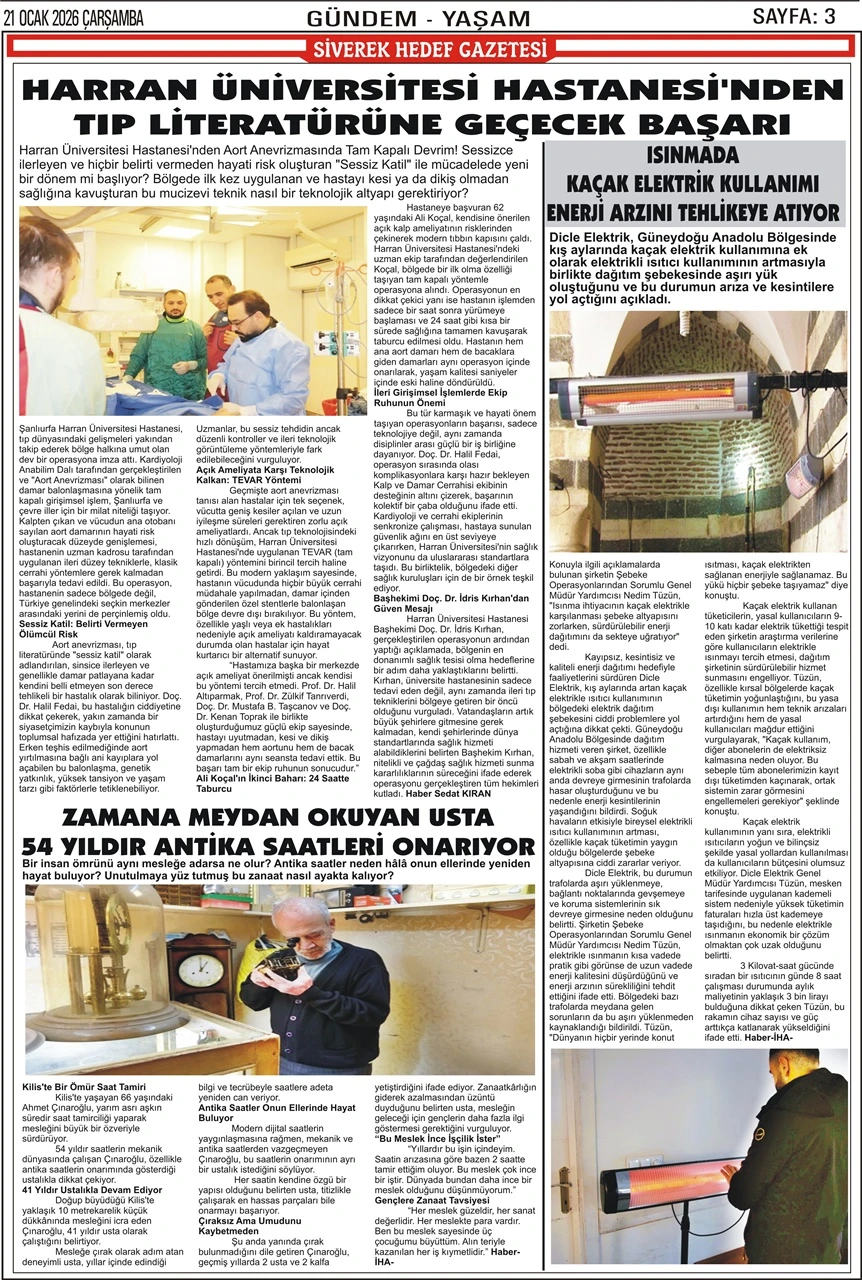 21.01.2026 Tarihli Gazetemiz