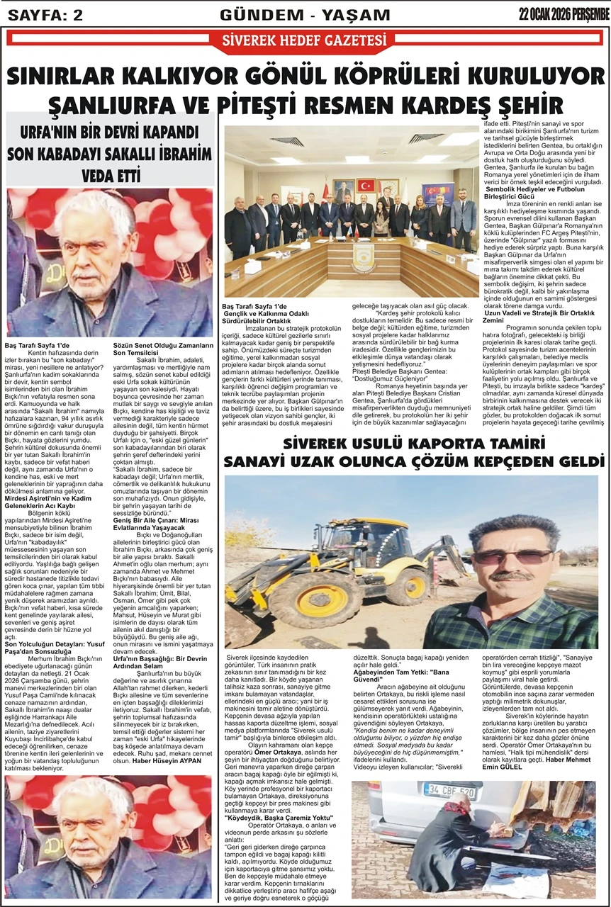 22.01.2026 Tarihli Gazetemiz