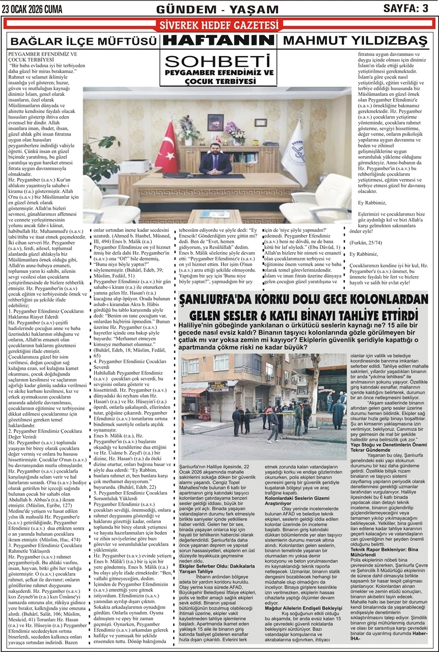 23.01.2026 Tarihli Gazetemiz