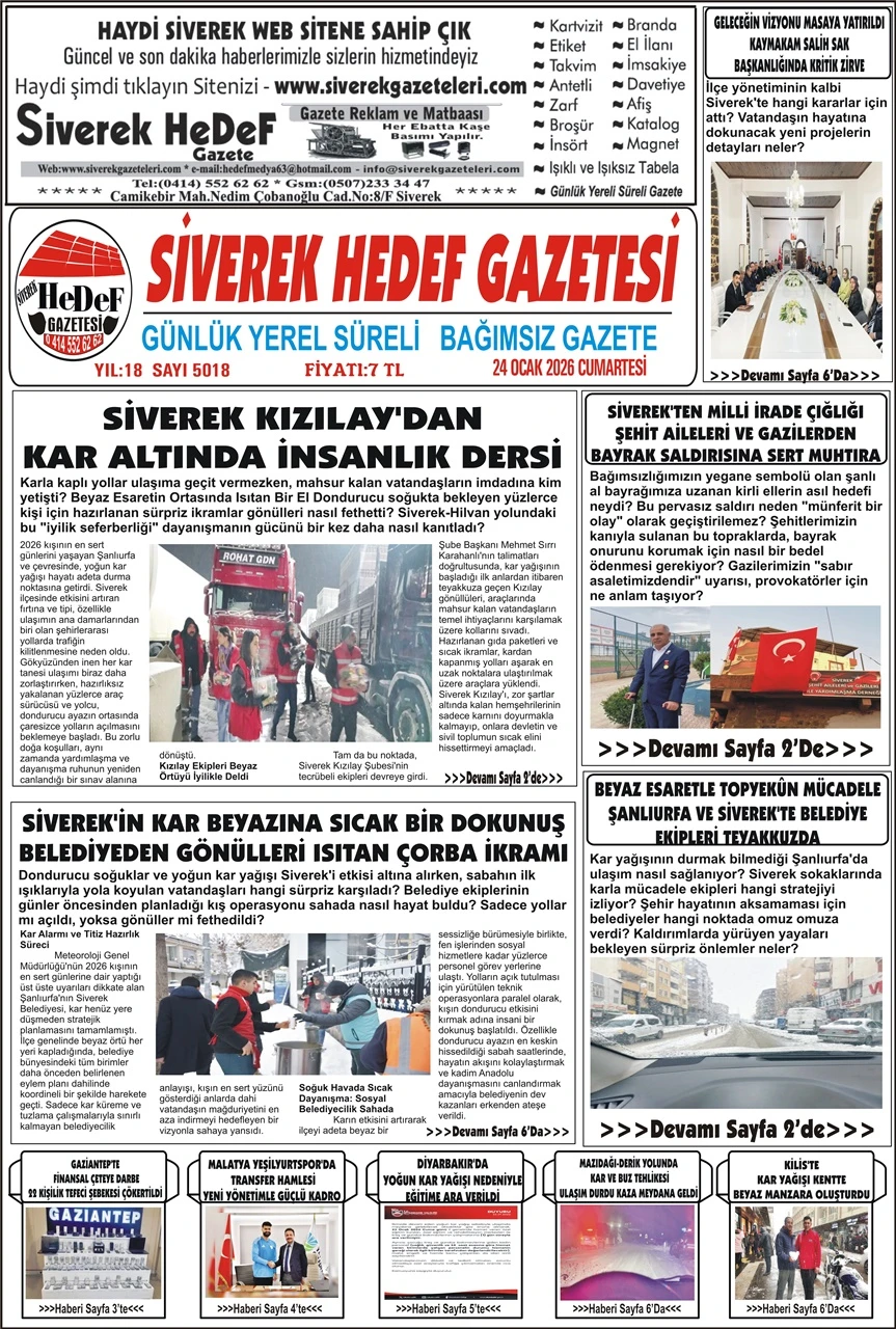 24.01.2026 Tarihli Gazetemiz