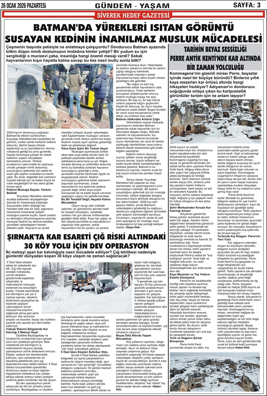 26.01.2026 Tarihli Gazetemiz