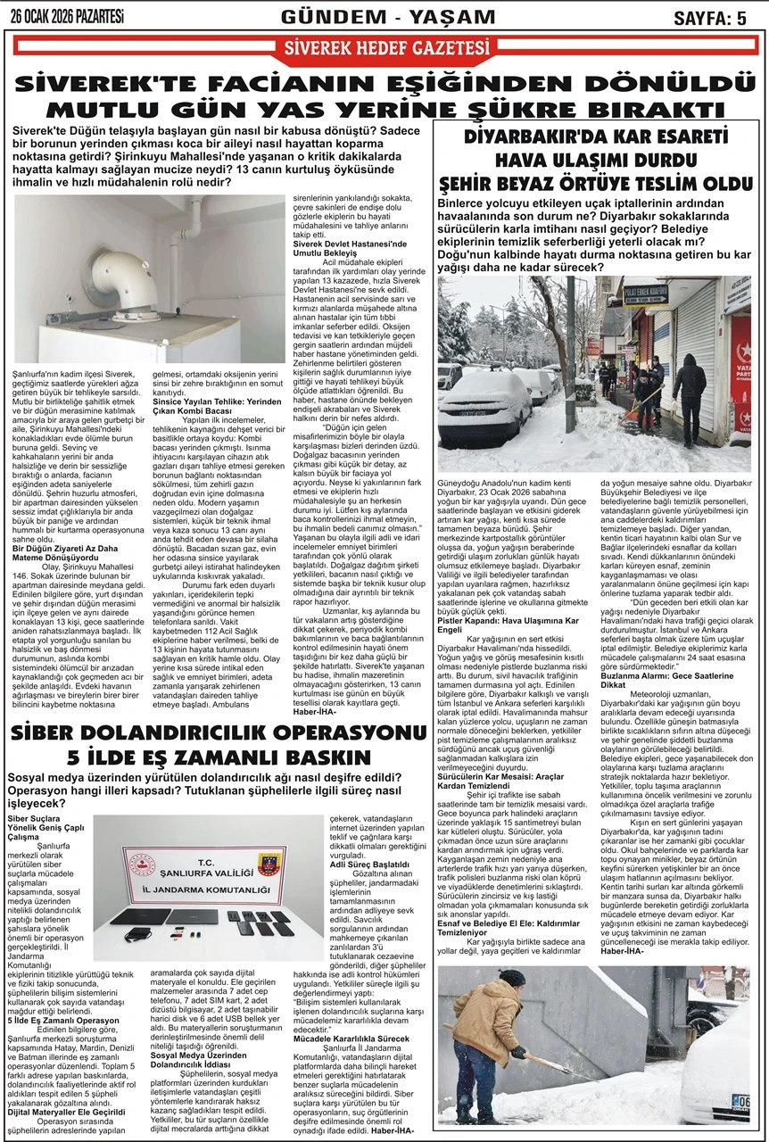26.01.2026 Tarihli Gazetemiz