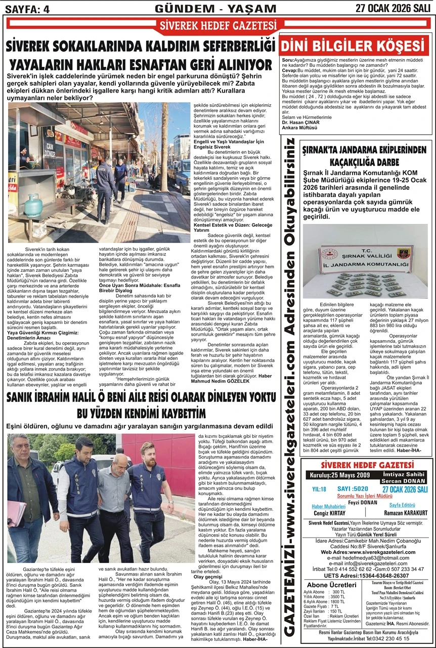 27.01.2026 Tarihli Gazetemiz