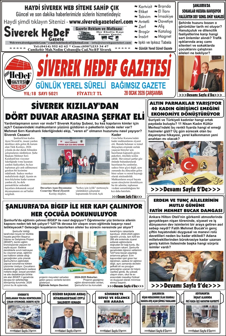 28.01.2026 Tarihli Gazetemiz