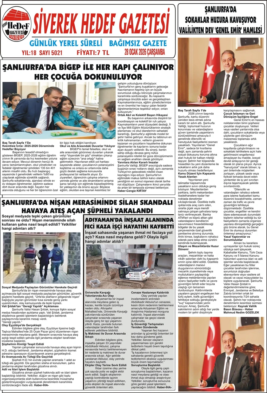28.01.2026 Tarihli Gazetemiz
