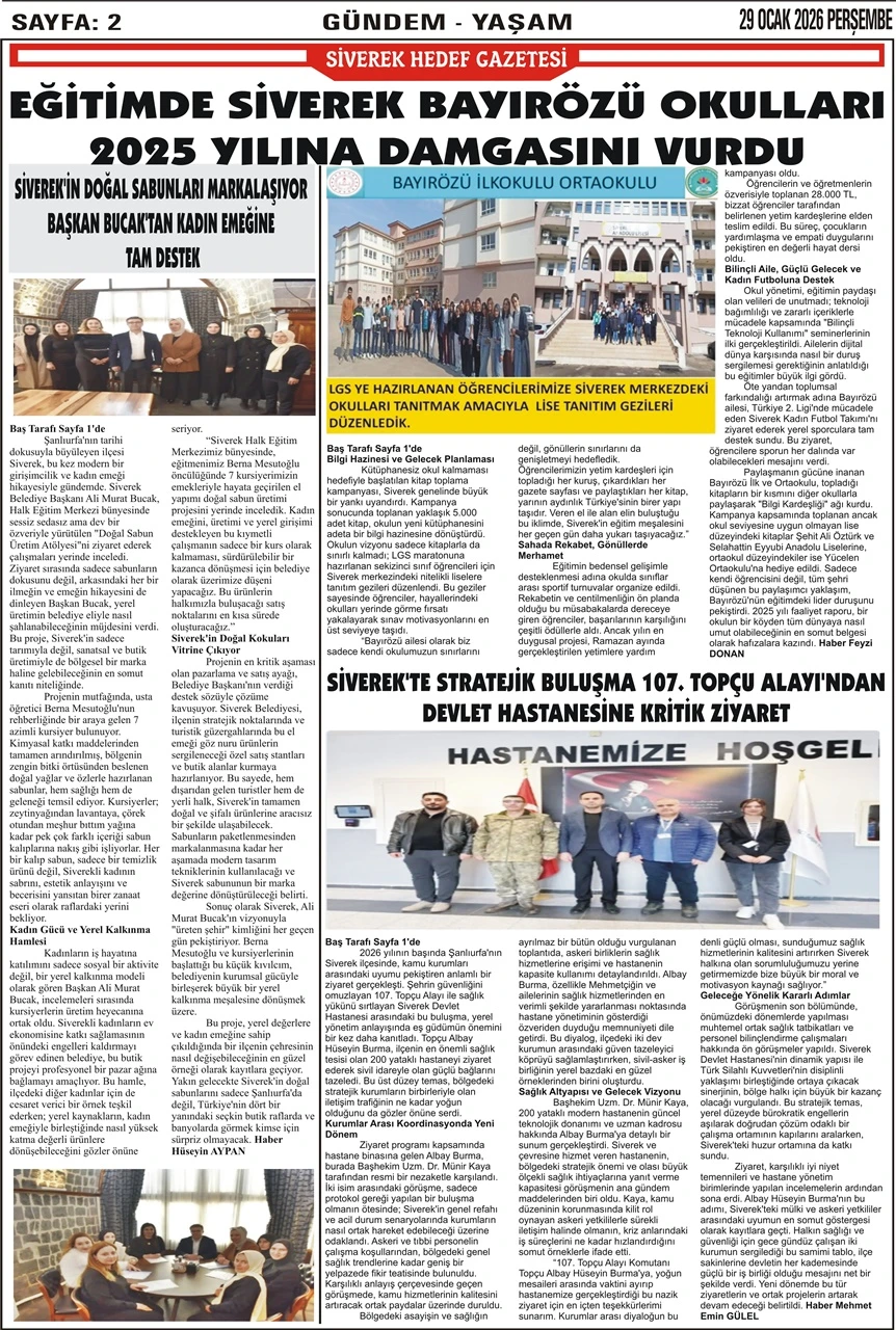29.01.2026 Tarihli Gazetemiz