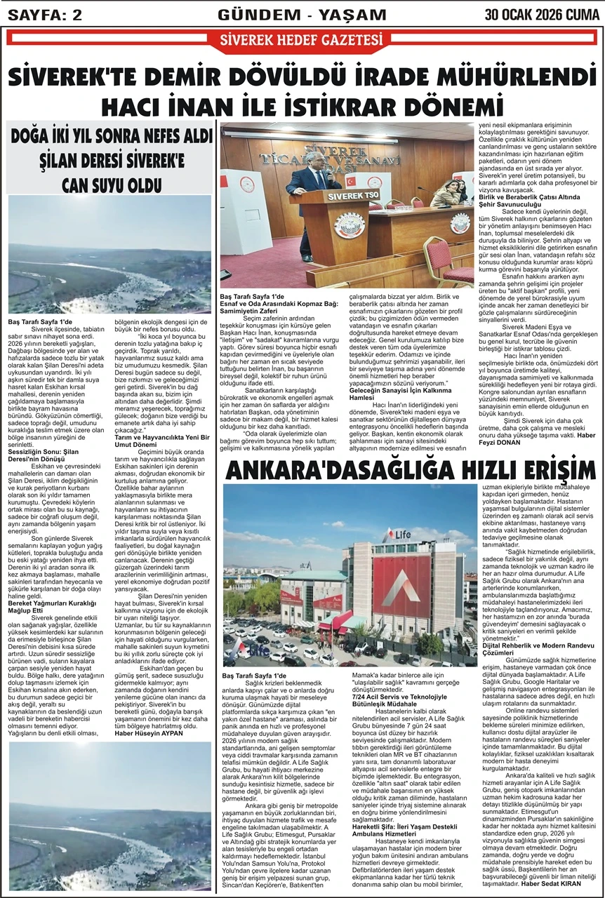 30.01.2026 Tarihli Gazetemiz