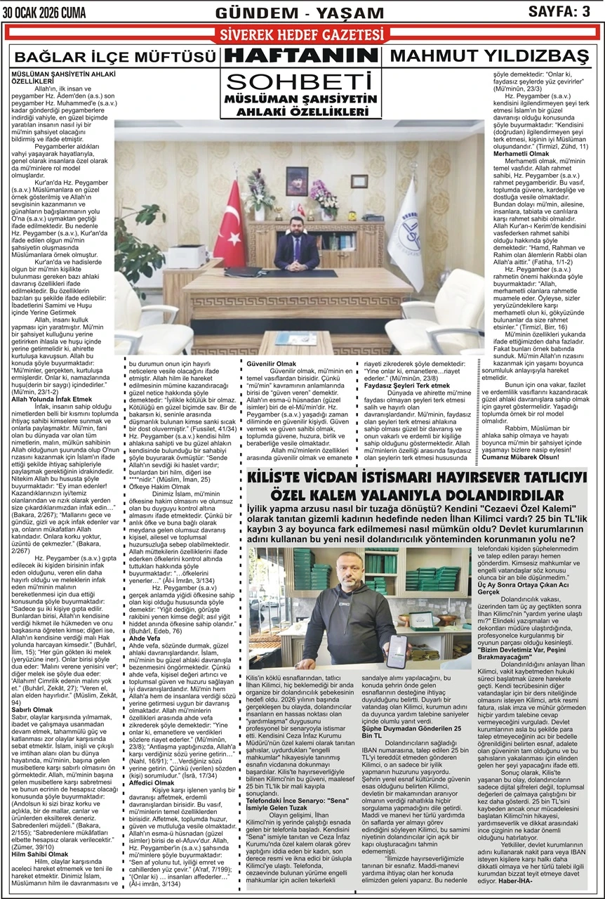 30.01.2026 Tarihli Gazetemiz