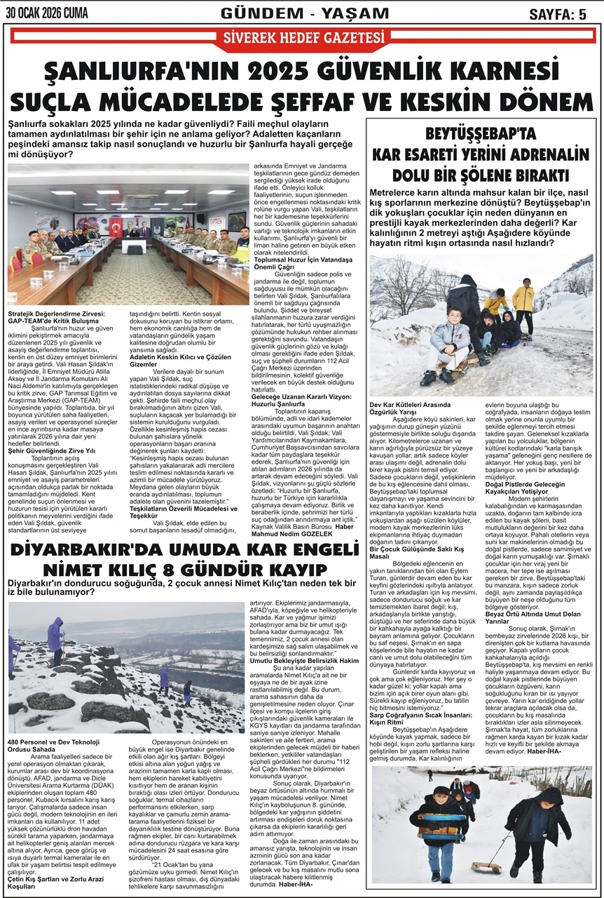 30.01.2026 Tarihli Gazetemiz