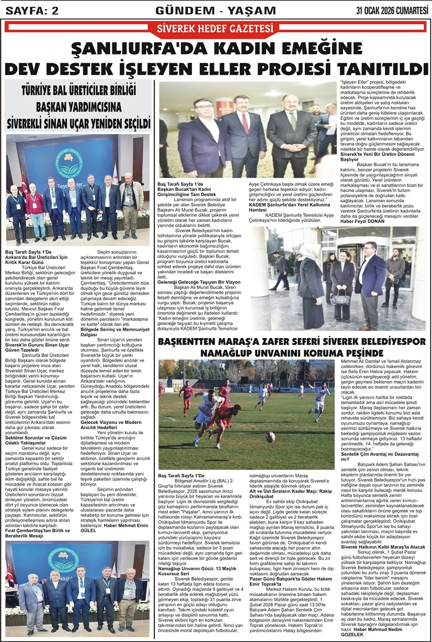 31.01.2026 Tarihli Gazetemiz