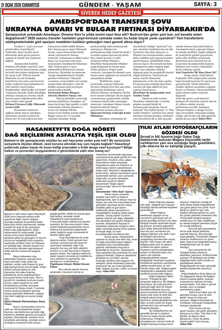 31.01.2026 Tarihli Gazetemiz