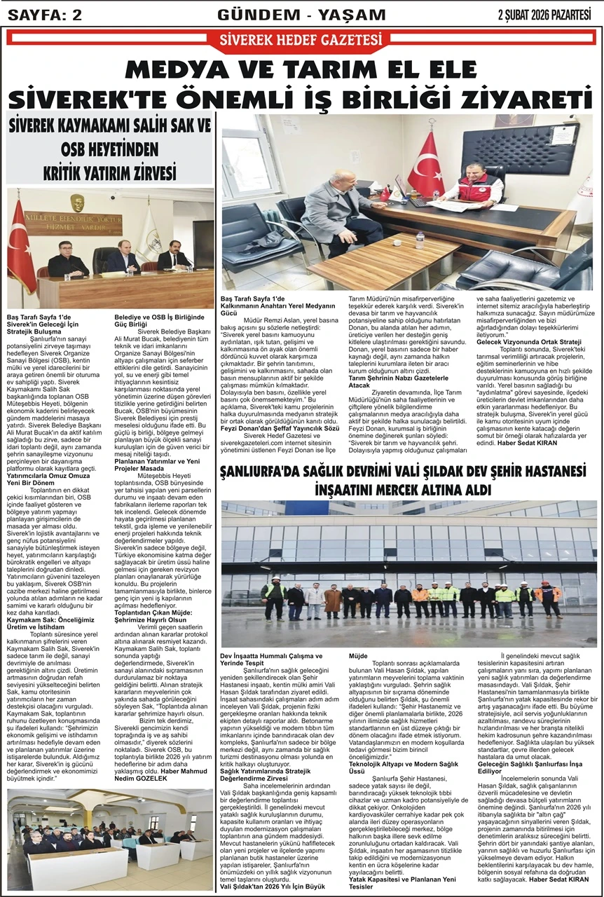 2.02.2026 Tarihli Gazetemiz