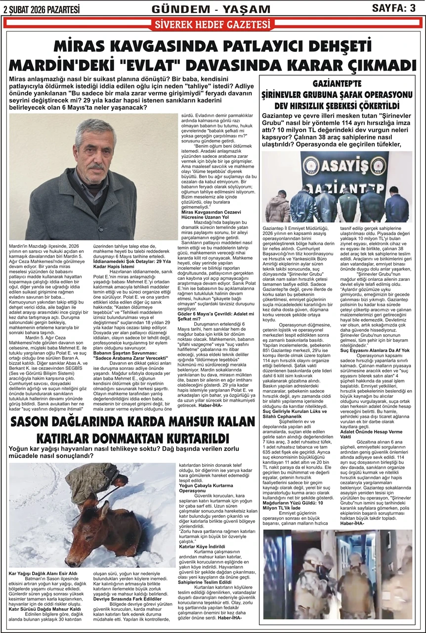 2.02.2026 Tarihli Gazetemiz