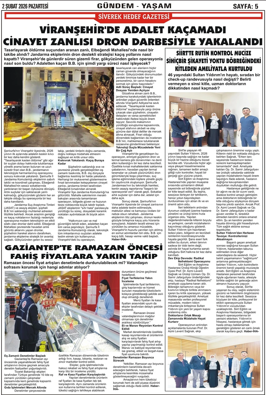 2.02.2026 Tarihli Gazetemiz