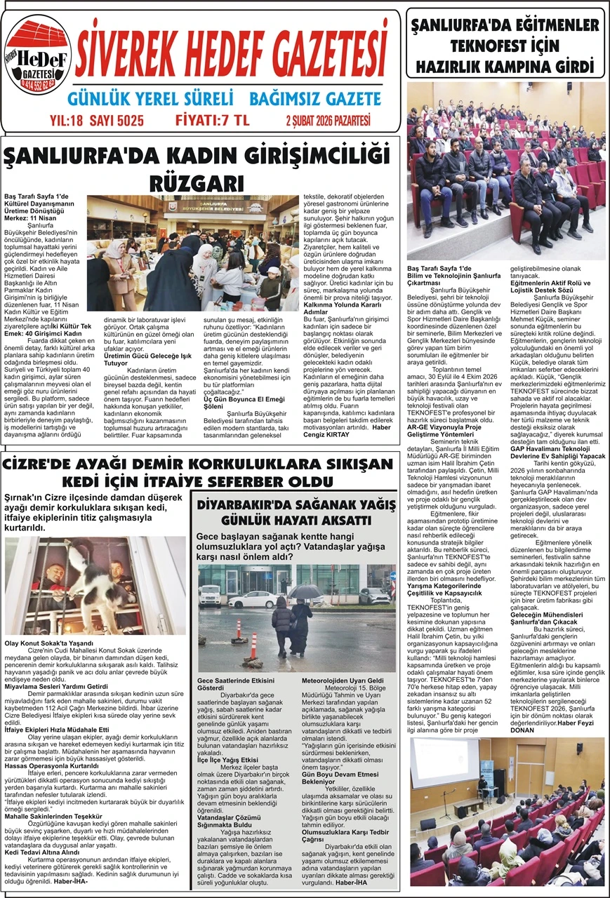 2.02.2026 Tarihli Gazetemiz