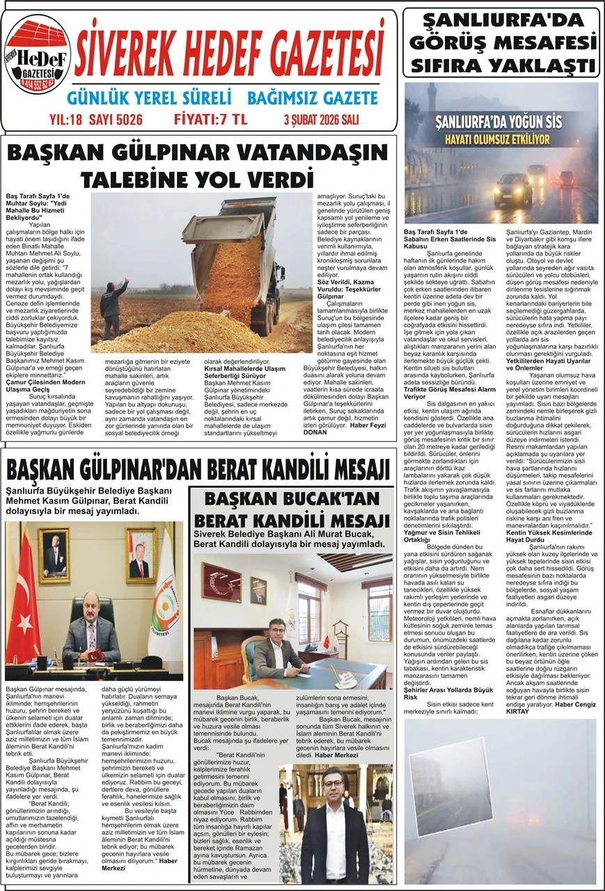 03.02.2026 Tarihli Gazetemiz
