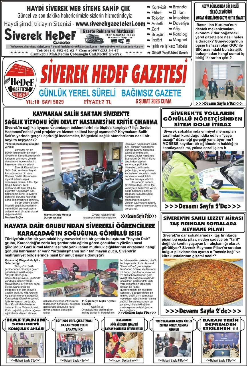 06.02.2026 Tarihli Gazetemiz