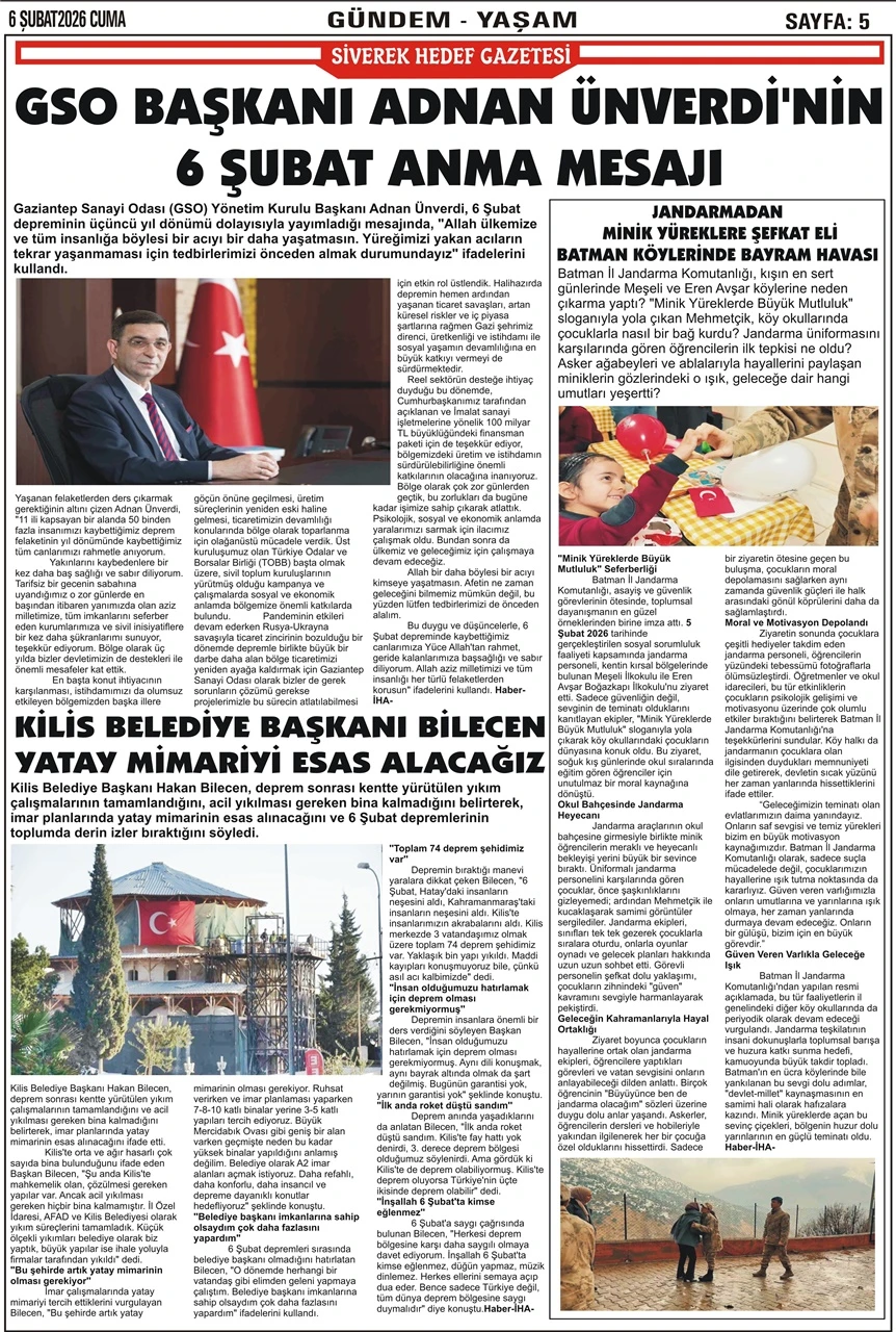 06.02.2026 Tarihli Gazetemiz