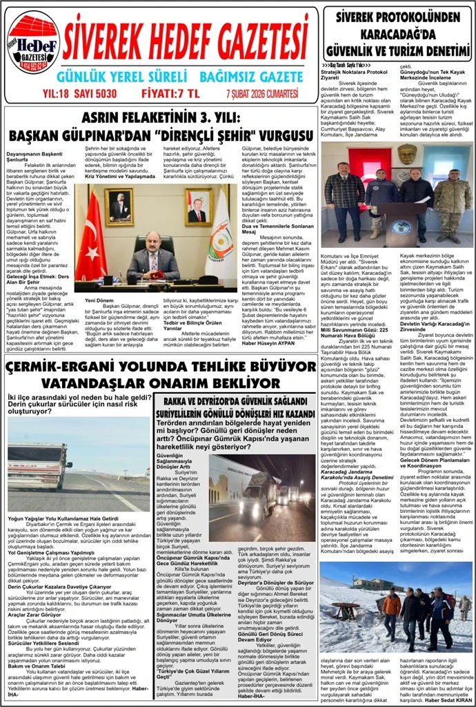 07.02.2026 Tarihli Gazetemiz