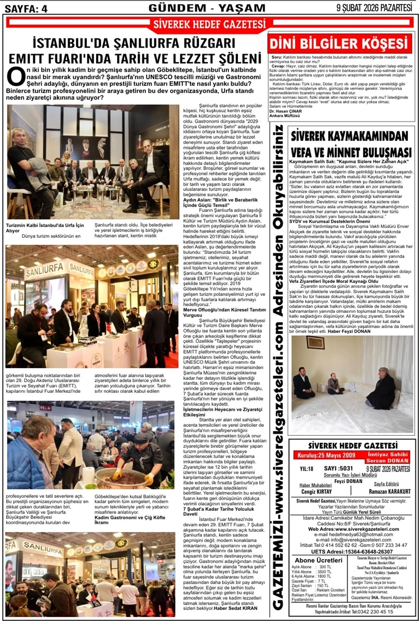 09.02.2026 Tarihli Gazetemiz