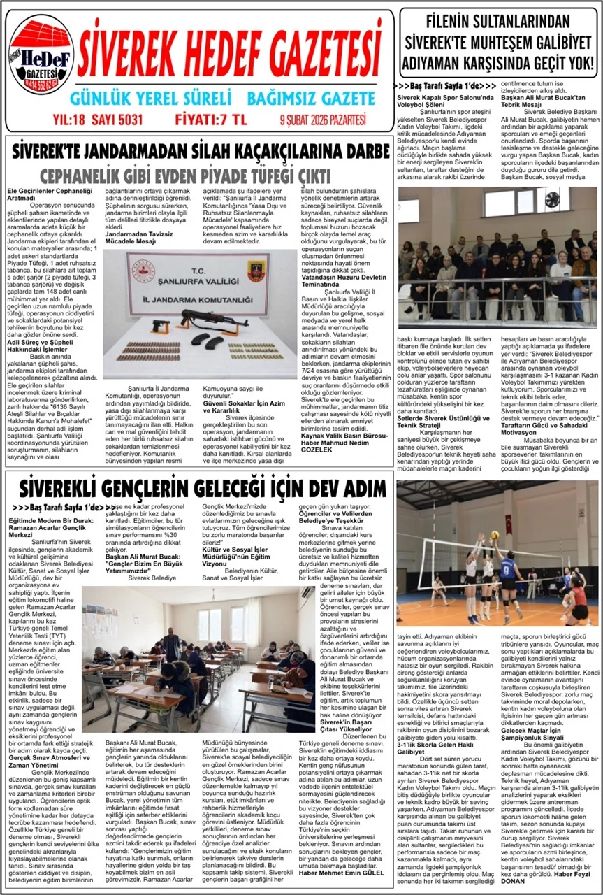 09.02.2026 Tarihli Gazetemiz