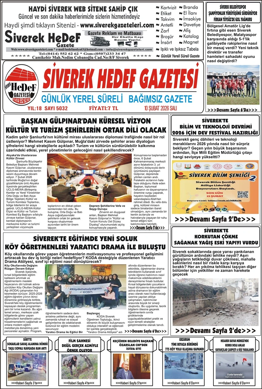 10.02.2026 Tarihli Gazetemiz