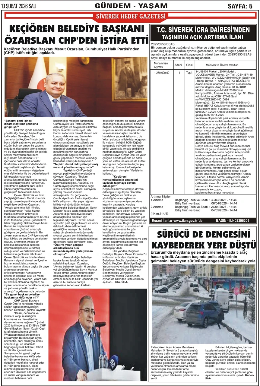 10.02.2026 Tarihli Gazetemiz