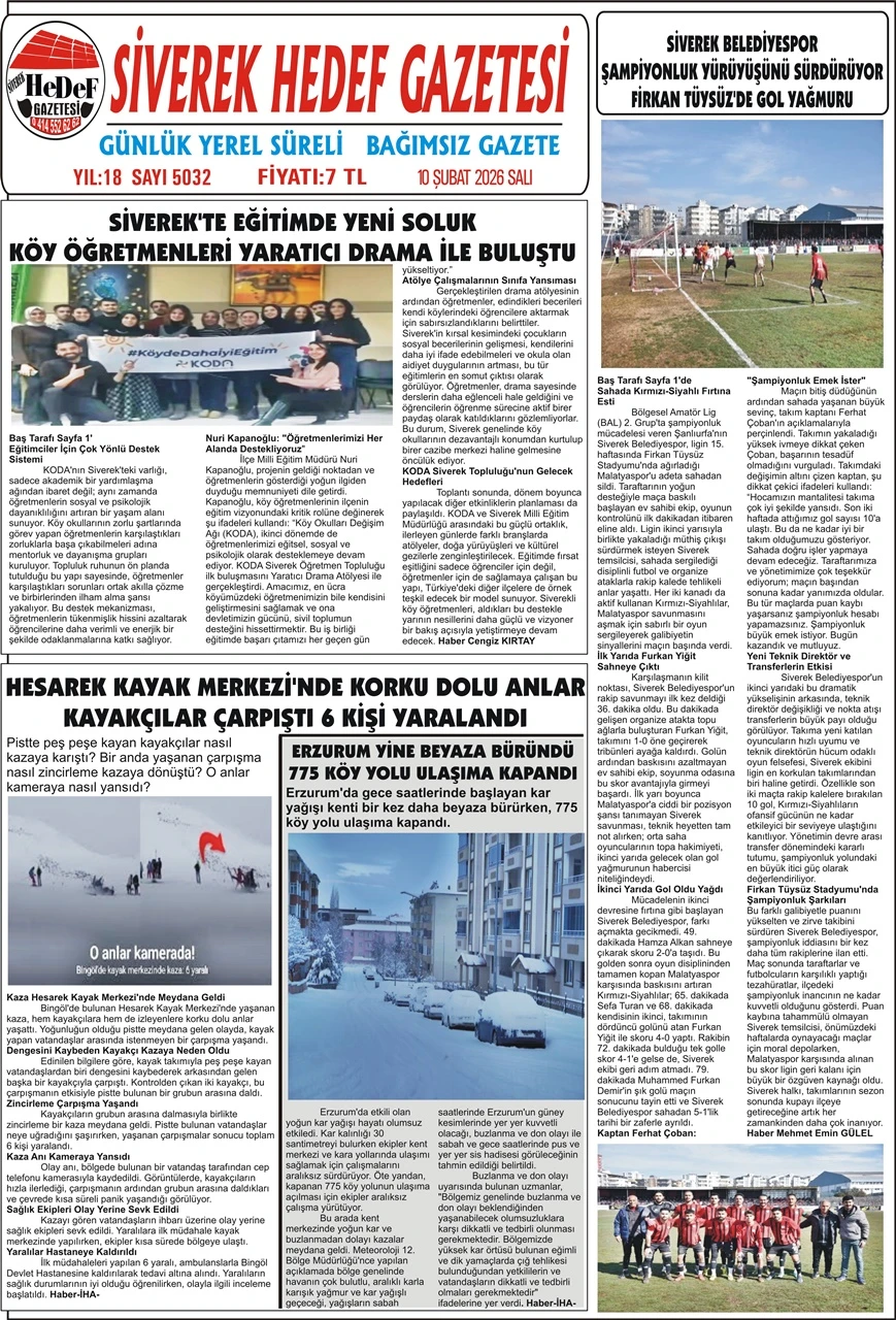 10.02.2026 Tarihli Gazetemiz