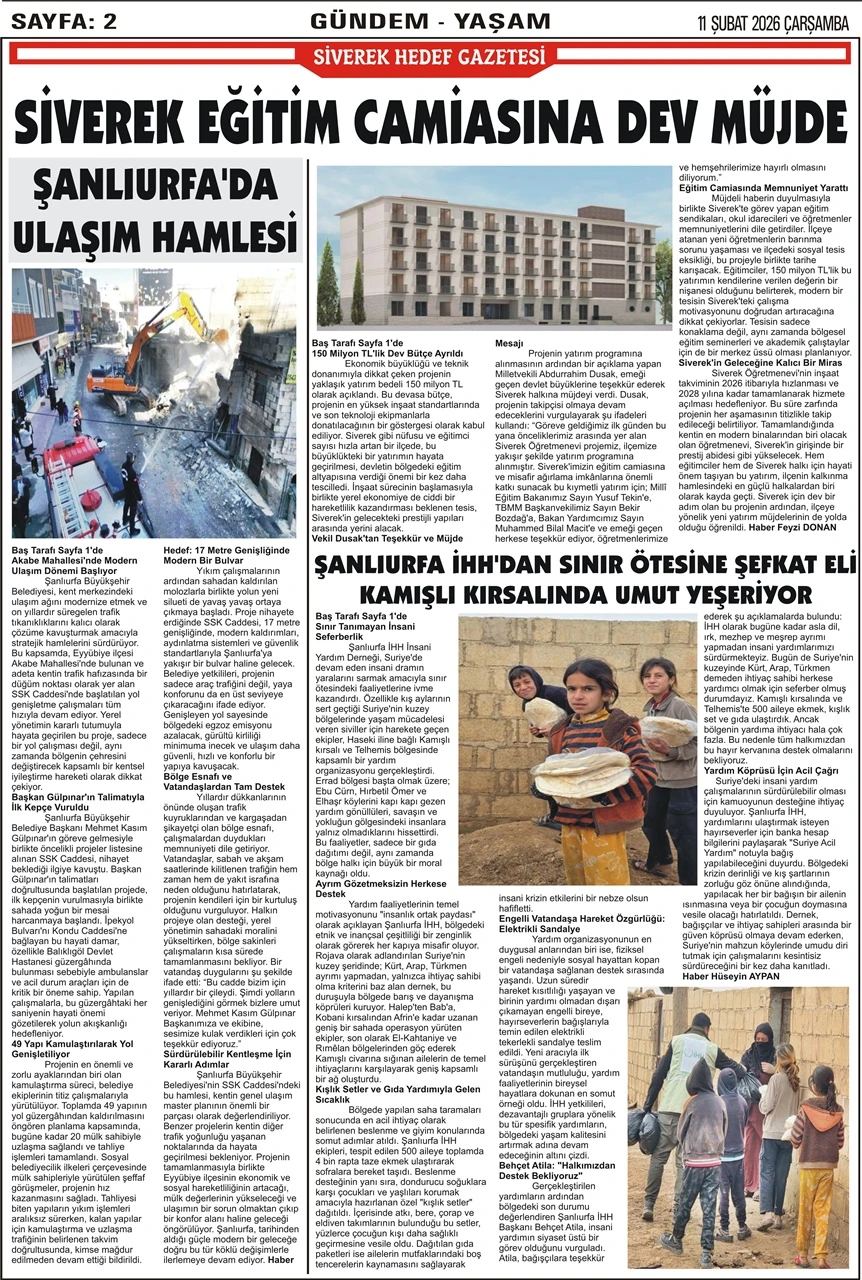 11.02.2026 Tarihli Gazetemiz
