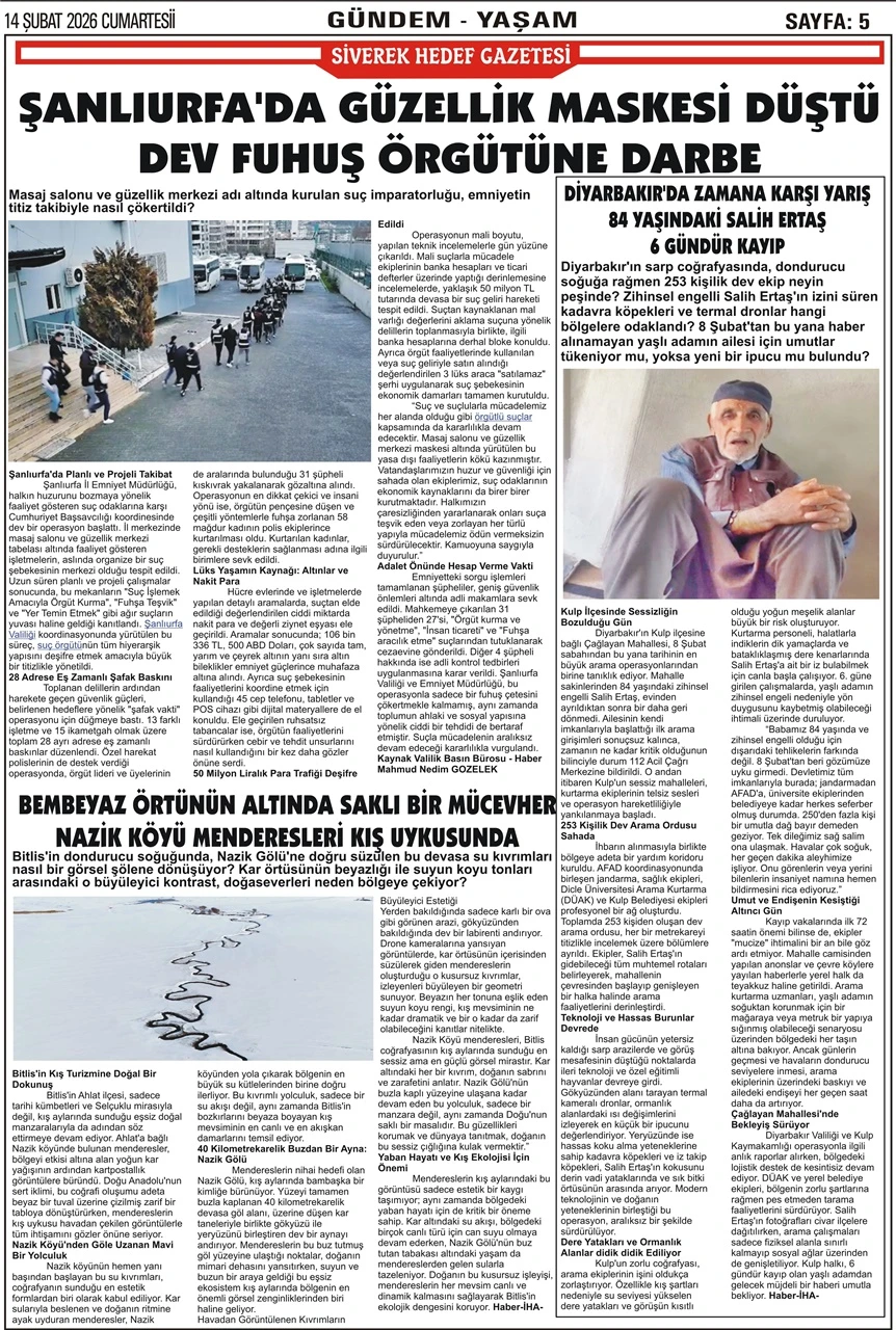 14.02.2026 Tarihli Gazetemiz