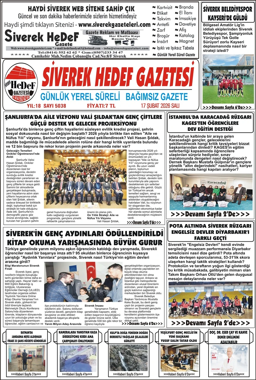 17.02.2026 Tarihli Gazetemiz