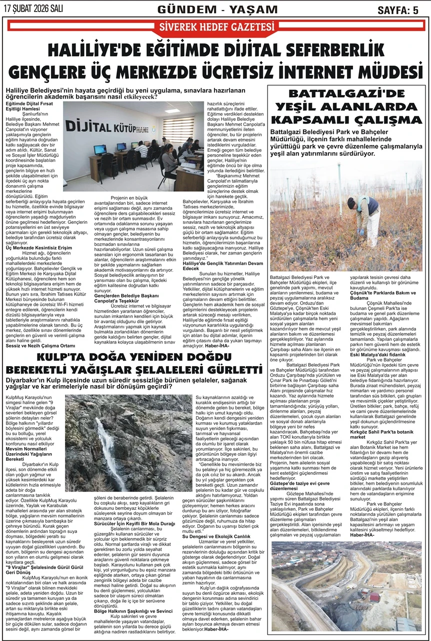 17.02.2026 Tarihli Gazetemiz