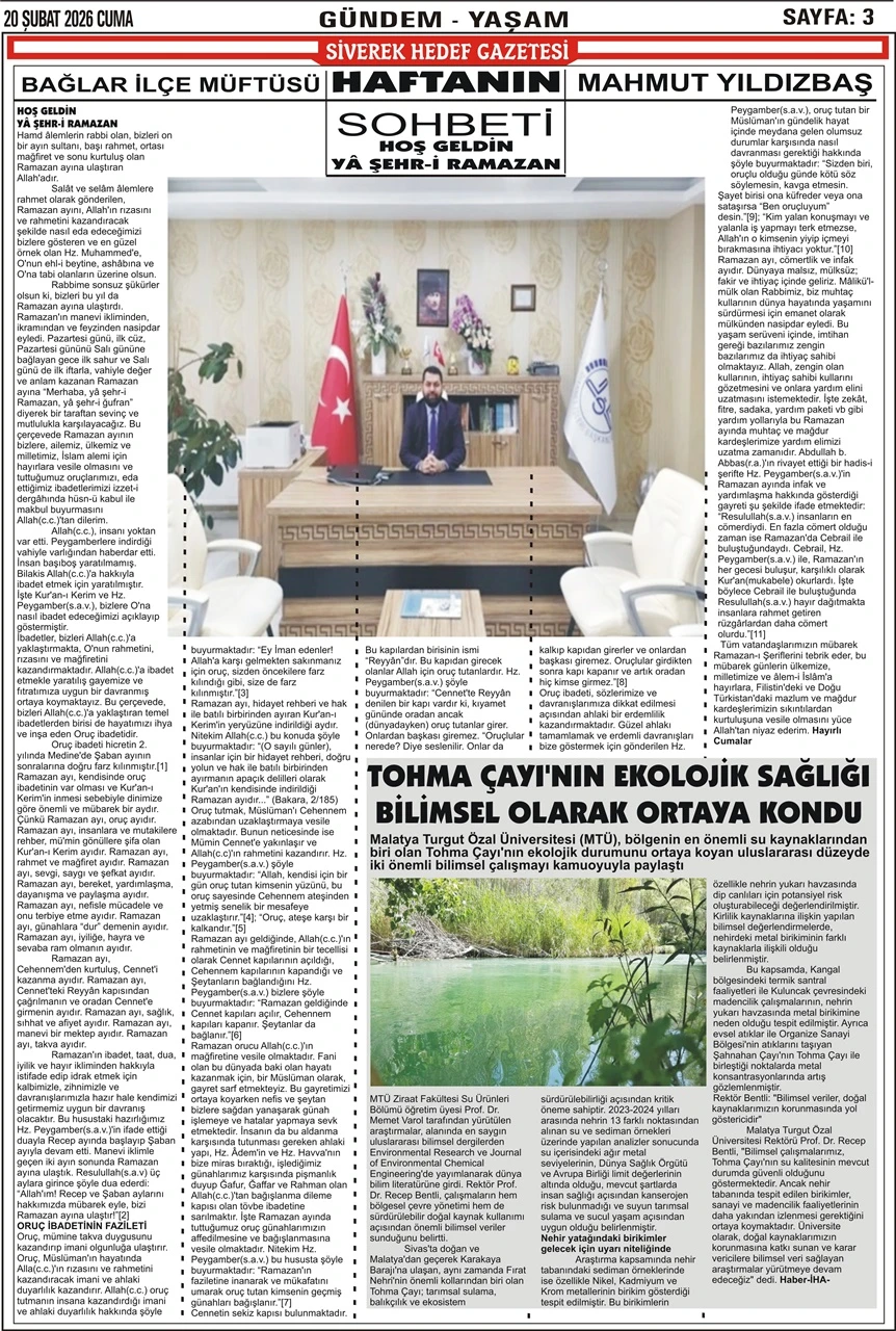 20.02.2026 Tarihli Gazetemiz