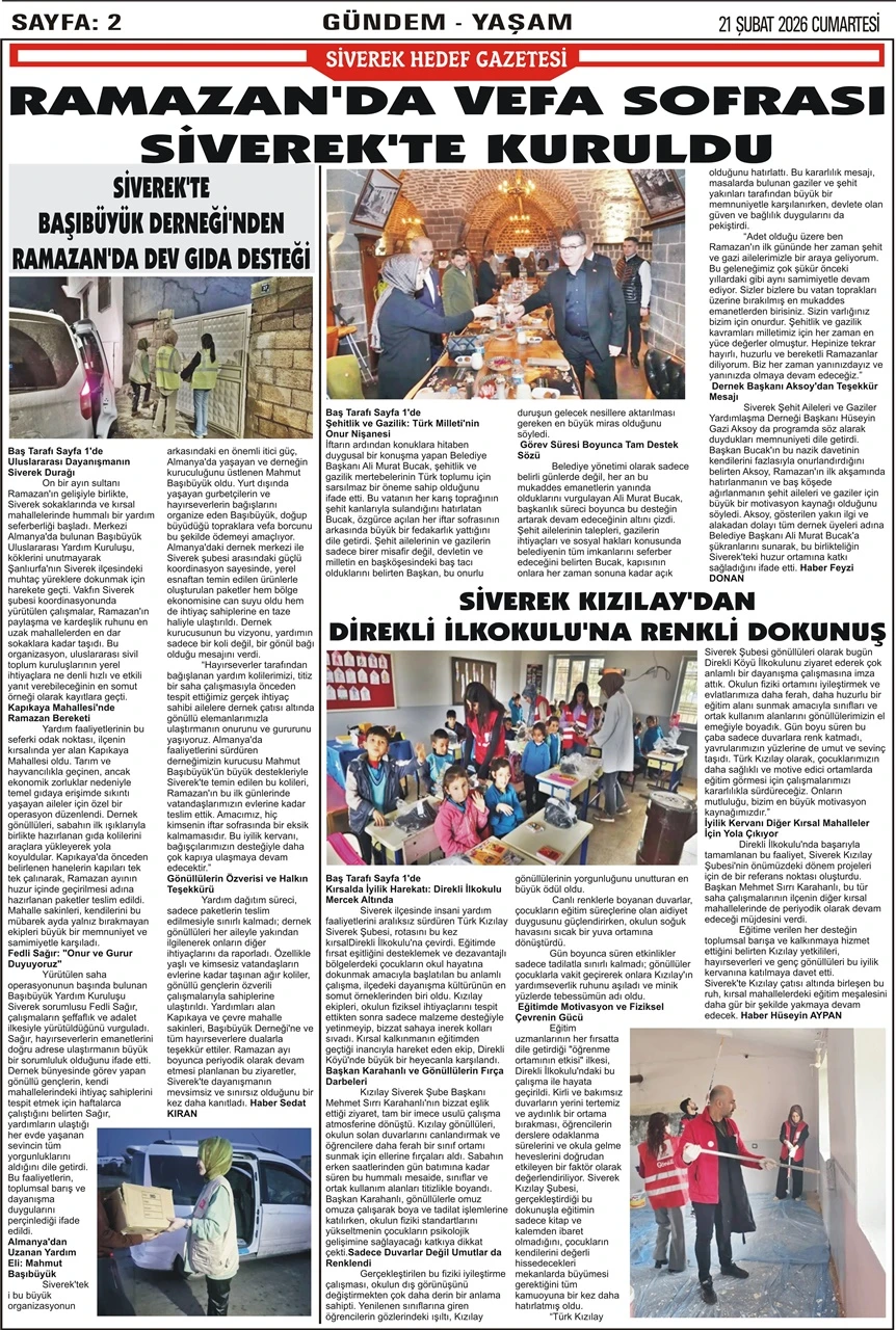 21.02.2026 Tarihli Gazetemiz