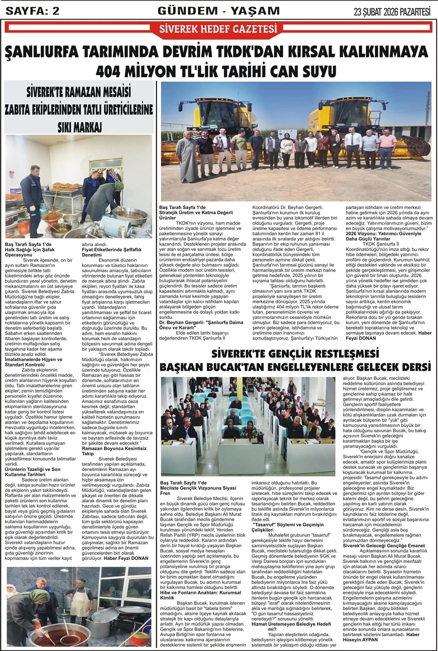 23.02.2026 Tarihli Gazetemiz