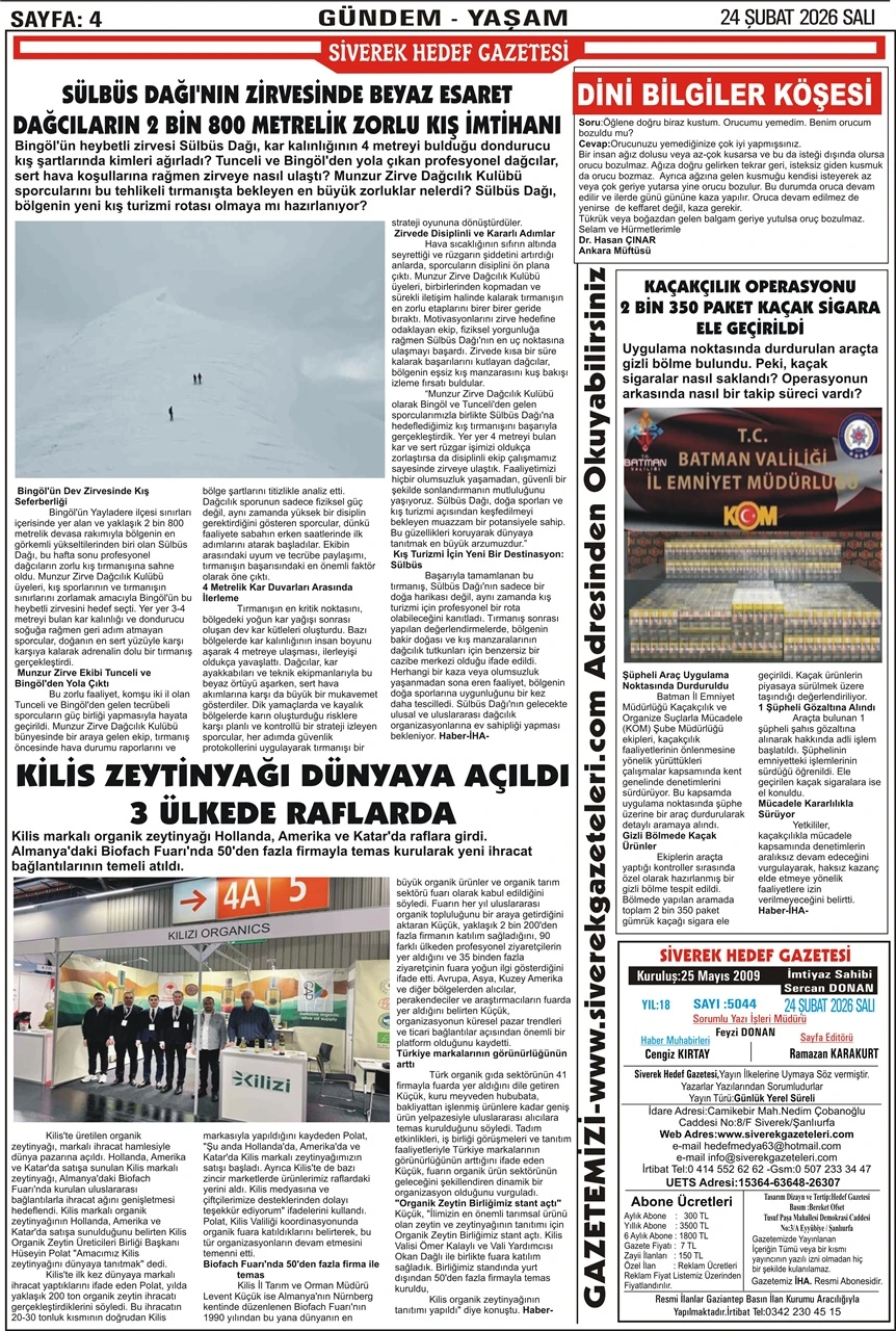 24.02.2026 Tarihli Gazetemiz