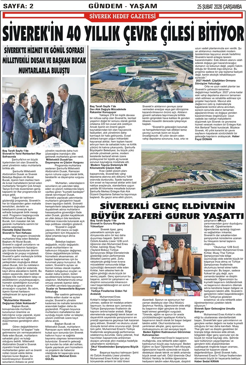25.02.2026 Tarihli Gazetemiz
