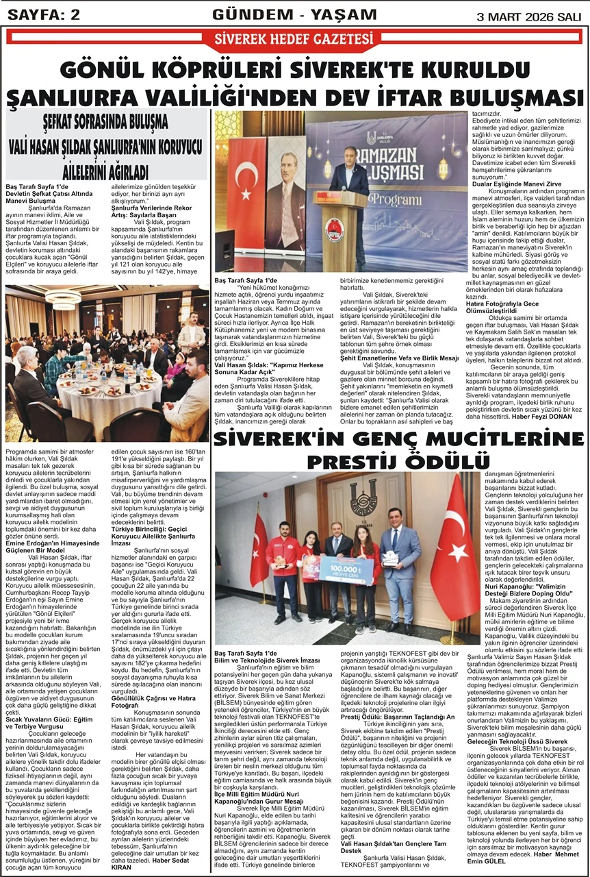 03.03.2026 Tarihli Gazetemiz