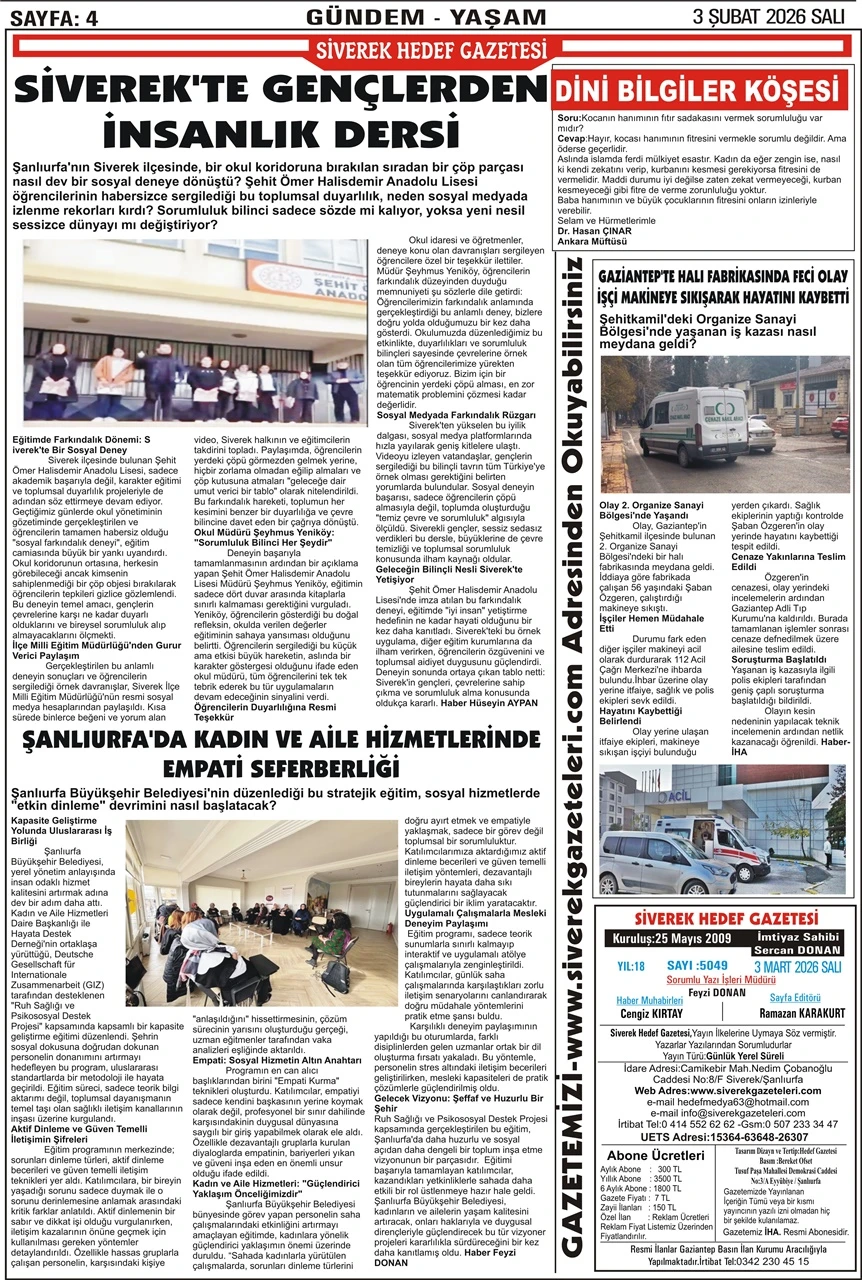 03.03.2026 Tarihli Gazetemiz