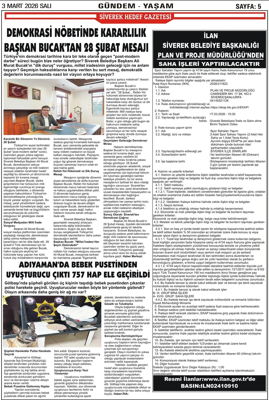 03.03.2026 Tarihli Gazetemiz