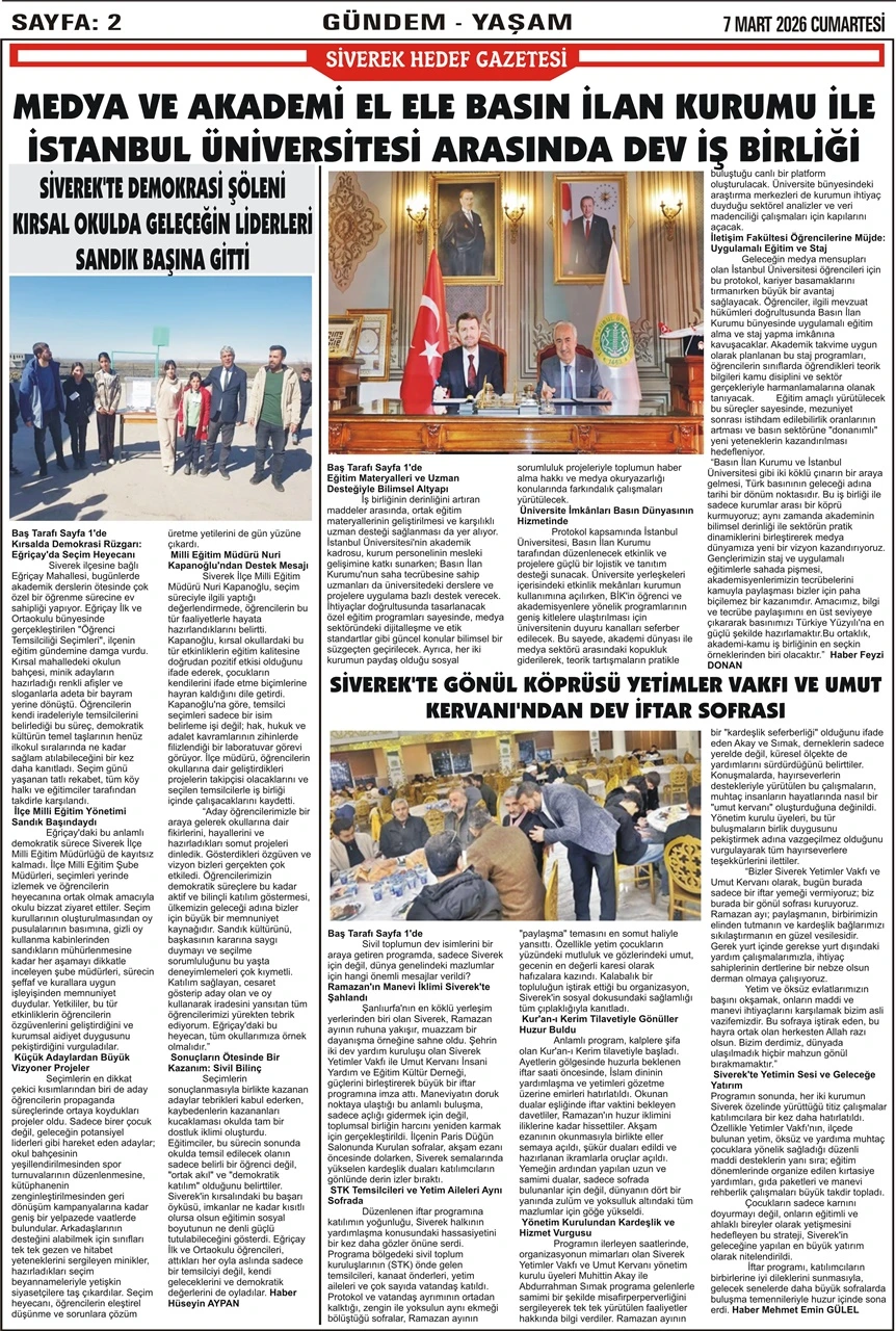 07.03.2026 Tarihli Gazetemiz