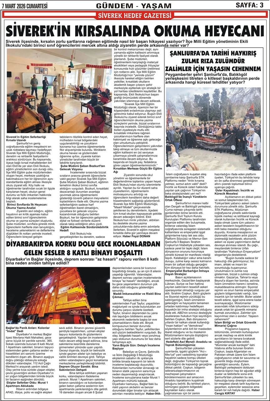 07.03.2026 Tarihli Gazetemiz