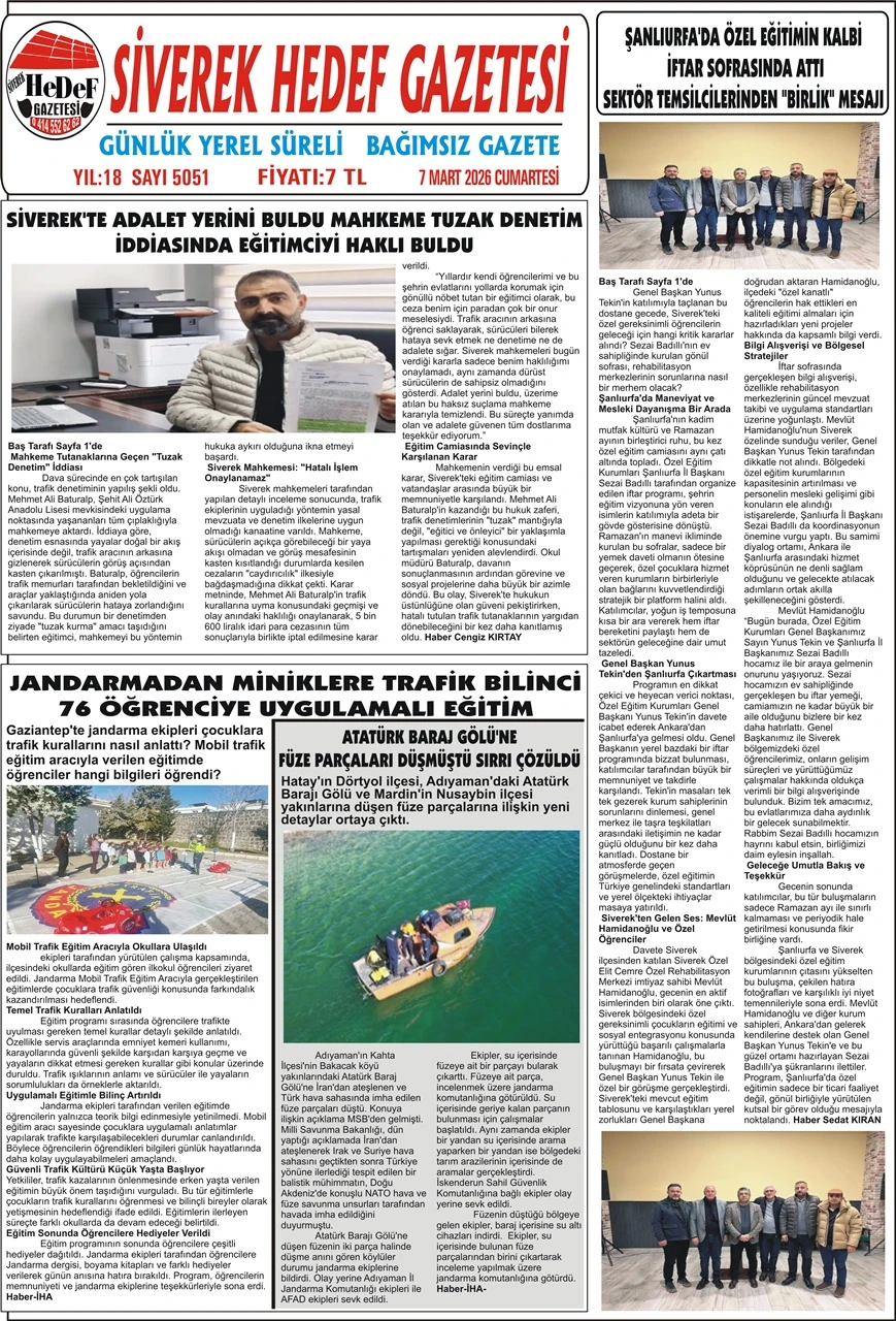 07.03.2026 Tarihli Gazetemiz