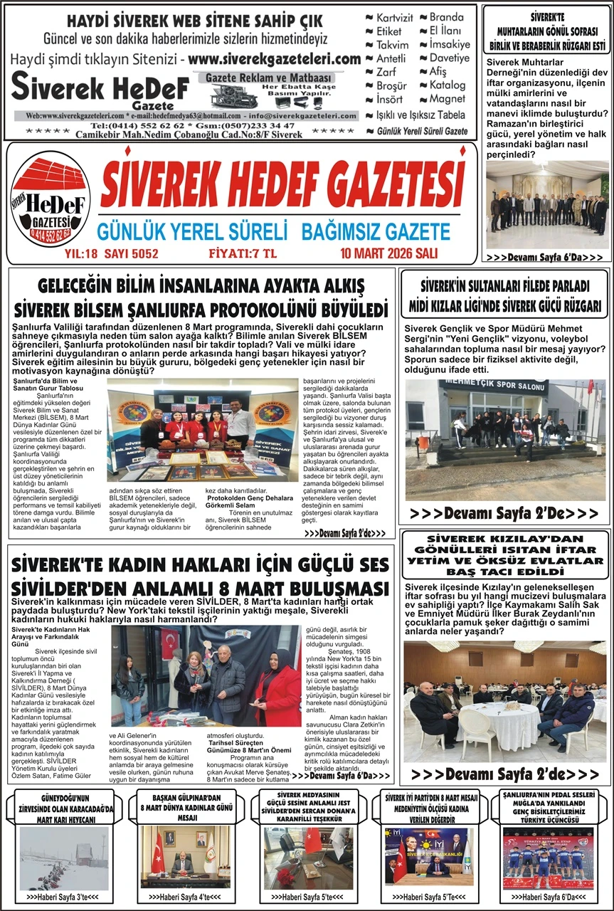 10.03.2026 Tarihli Gazetemiz