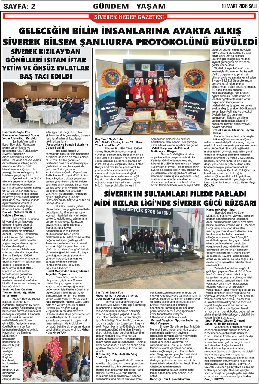 10.03.2026 Tarihli Gazetemiz