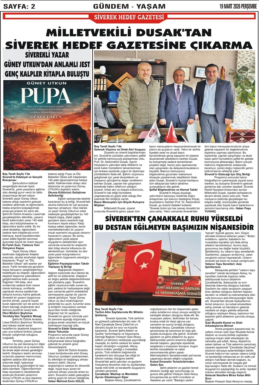 19.03.2026 Tarihli Gazetemiz