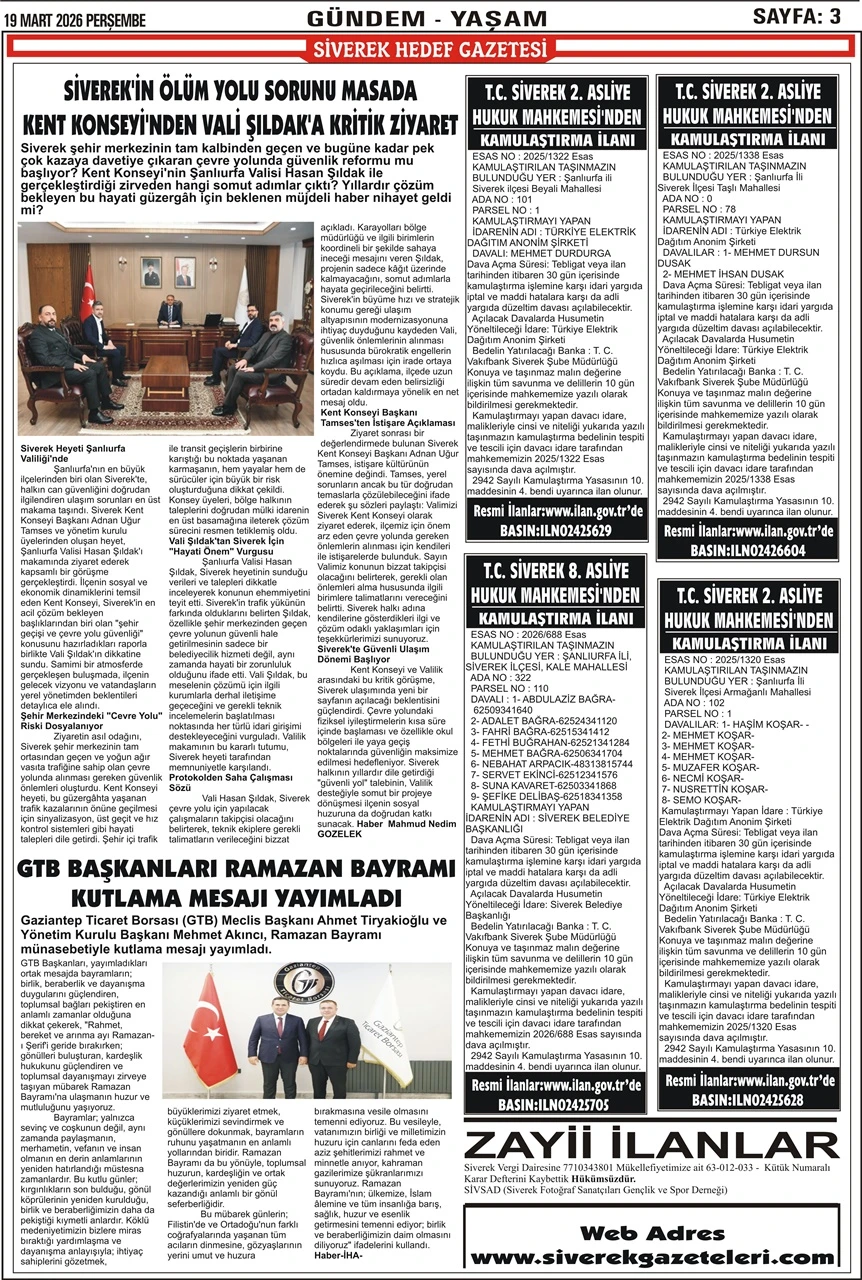 19.03.2026 Tarihli Gazetemiz