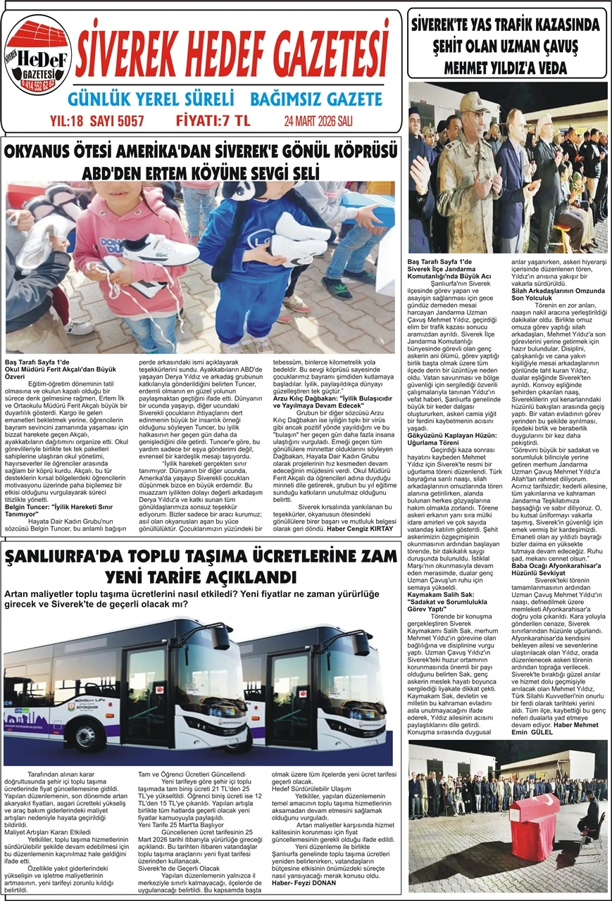 24.03.2026 Tarihli Gazetemiz