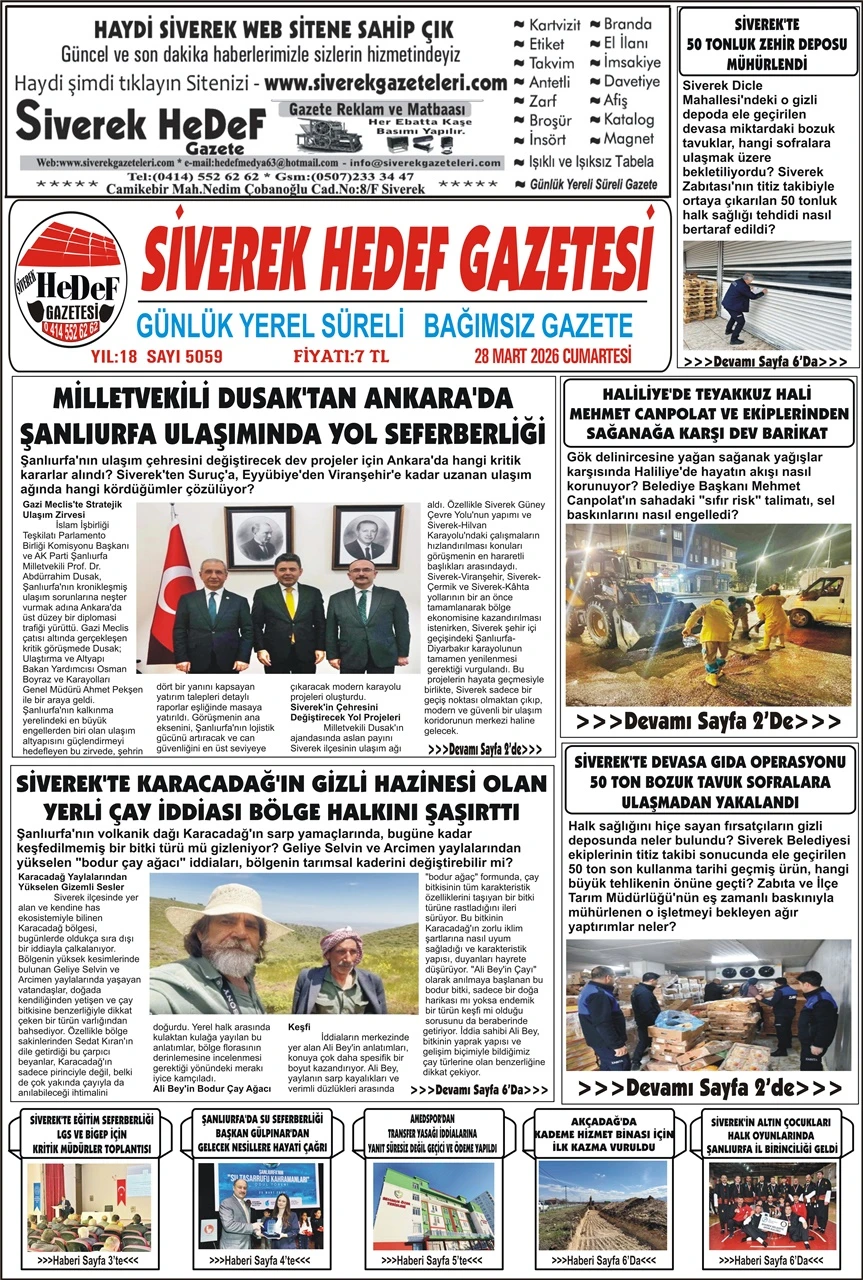 28.03.2026 Tarihli Gazetemiz