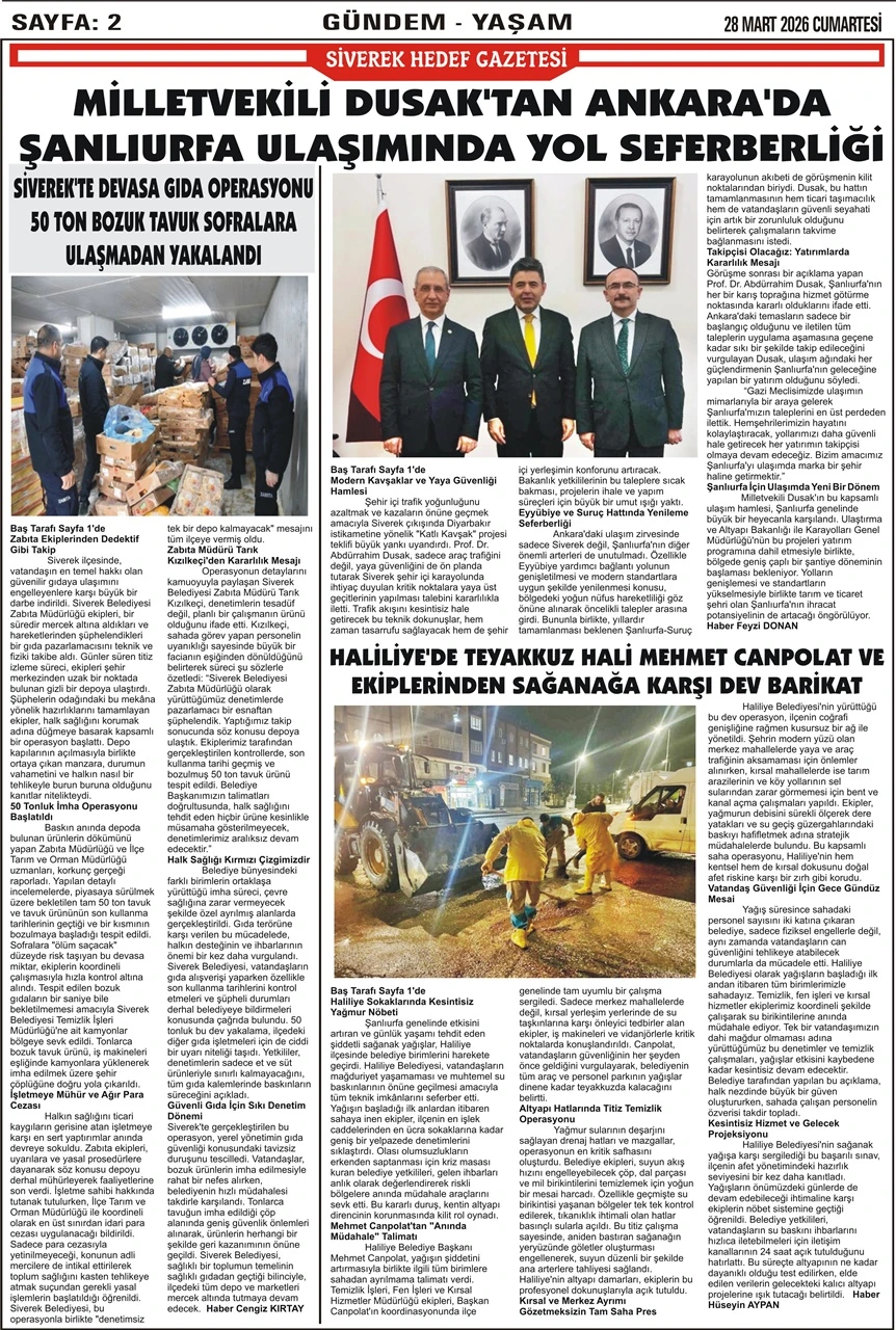 28.03.2026 Tarihli Gazetemiz